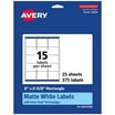 Avery Glossy White Rectangle Labels, 3