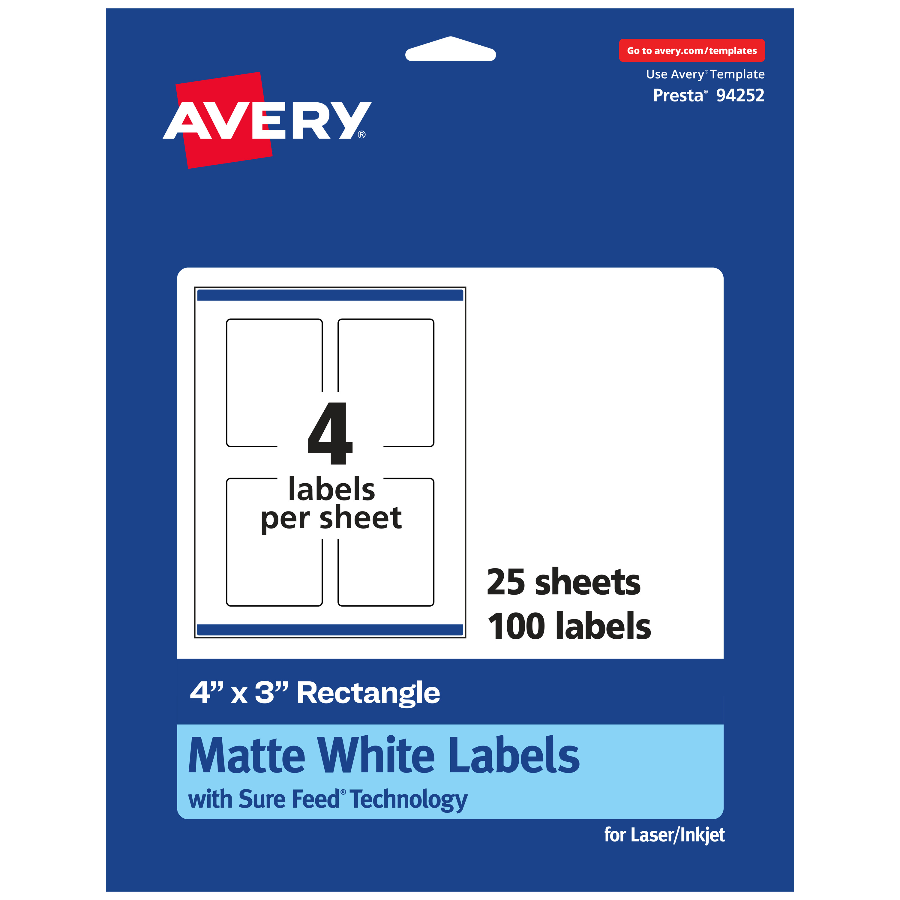 Avery L3416-100 Round Self-Adhesive Product Labels - 12 Labels Per A4 Sheet