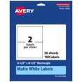 thumbnail image 1 of Avery Matte White Rectangle Labels, 5-1/2" x 8-1/2", 100 Total, 1 of 6