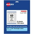 thumbnail image 1 of Avery Matte White Rectangle Labels, .5" x 1.75", 1,500 Labels, 1 of 8