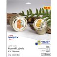 thumbnail image 1 of Avery® Matte White Sure Feed Labels - 2 1/2" Diameter - Permanent Adhesive - Round - Laser, Inkjet - White - Paper - 9 / Sheet - 25 Total Sheets - 225 Total Label(s) - 225 | Bundle of 10 Packs, 1 of 1