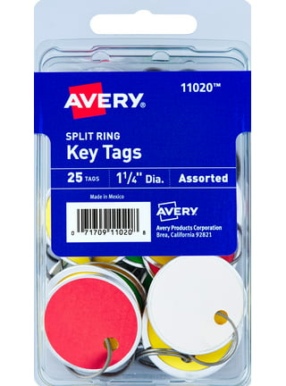 Key Tags, 30 Pcs Colored Identifier ID Keychain Tag with Strong Split Ring  and Flap Label Window for Luggage, 6 Assorted Colors 