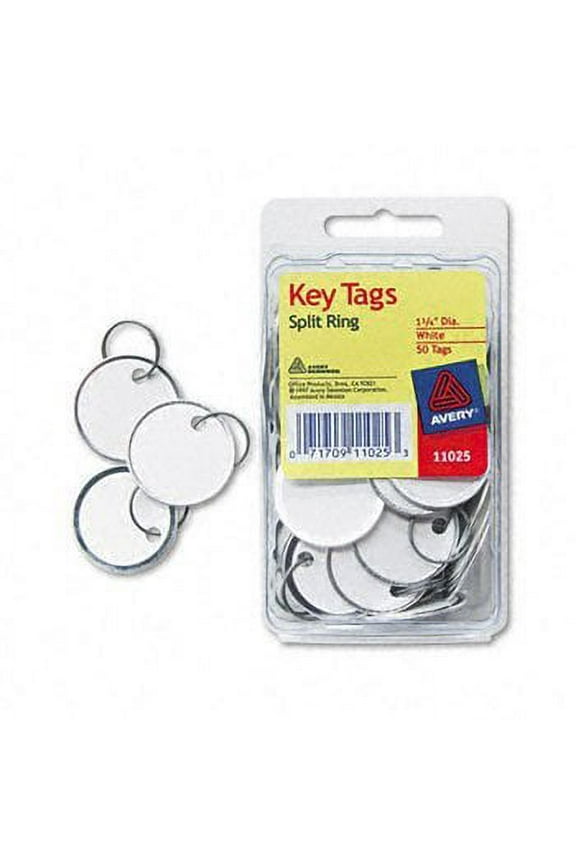 Metal Rim Key Tags - Round Key Tags - 50/Pack, Pack of 12