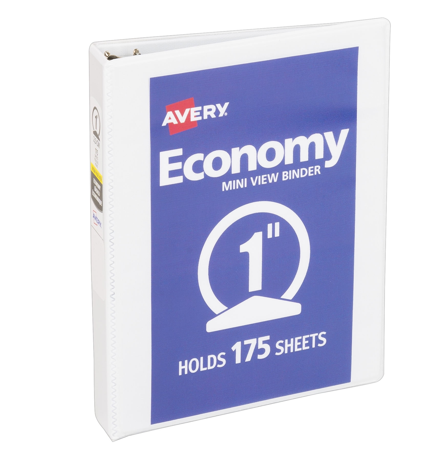 Avery Mini 1" Economy View Binder, 51/2" x 81/2", White with Avery