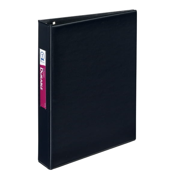 Avery Mini Durable 3 Ring Binder, 1" Round Rings,1 Black Binder