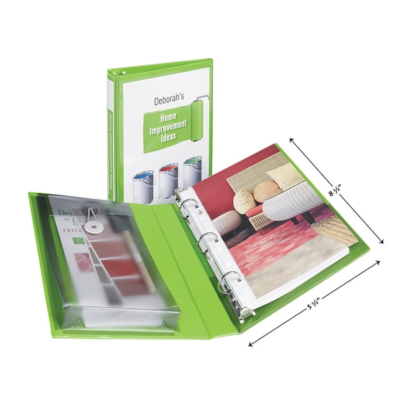 Avery Mini Durable View Protect and Store Binder with 1 Inch EZ-Turn Ring, 5.5 x 8.5-Inches, Green (23030)
