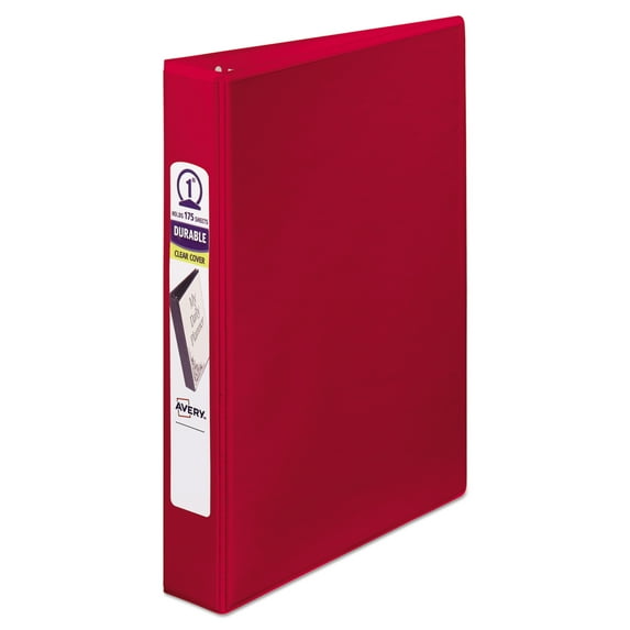 Avery Mini Size Durable View Binder w/Round Rings, 8 1/2 x 5 1/2, 1" Cap, Red