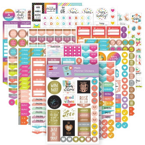Avery Mom Planner Sticker Variety Pack, 1,682 Stickers (6780)