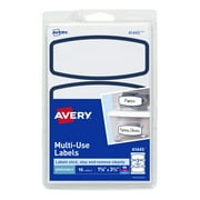 Avery Multi-Use Labels, 1-5/8" x 3-3/4", Paper, Removable, Blue Border, Laser/Inkjet, 15 Labels