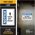 thumbnail image 1 of Avery; NOTICE Header Self-Adhesive Outdoor Sign - "NOTICE"7" Width x 10" Length - Permanent Adhesive - Rectangle - Laser - White - Vinyl - 1 / Sheet - 15 Total Sheets - 15 Total La | Bundle of 5 Packs, 1 of 1