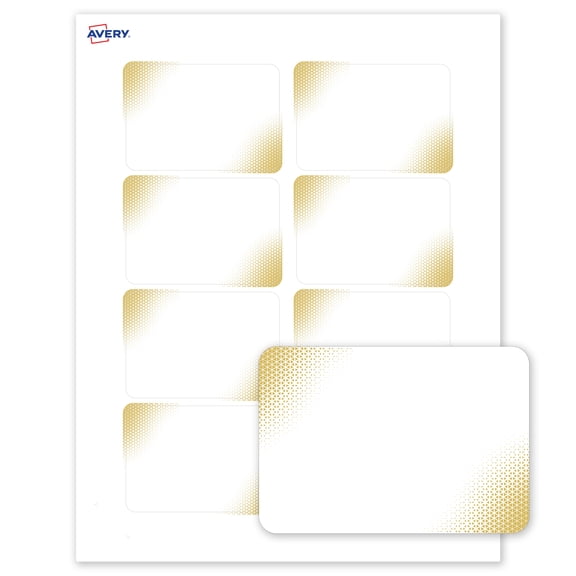 Avery Name Badges, Gold Blush Pattern, 2-1/3" x 3-3/8"