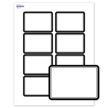 Avery Name Tags, 2-1/3" x 3-3/8", Matte White, Double Black Border
