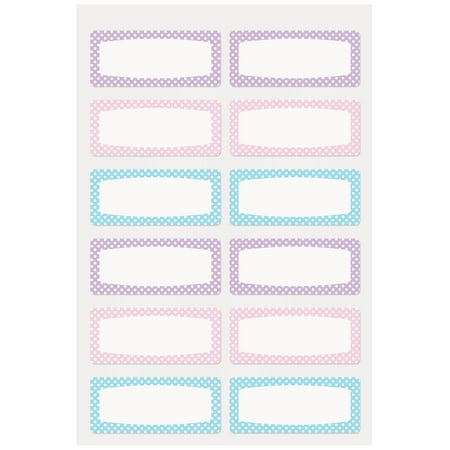 Avery® No-Iron Fabric Name Labels, Soft Pastels Preprinted Designs, Handwrite Only, 3/4" x 1-3/4", 24 Preprinted Labels (40775)