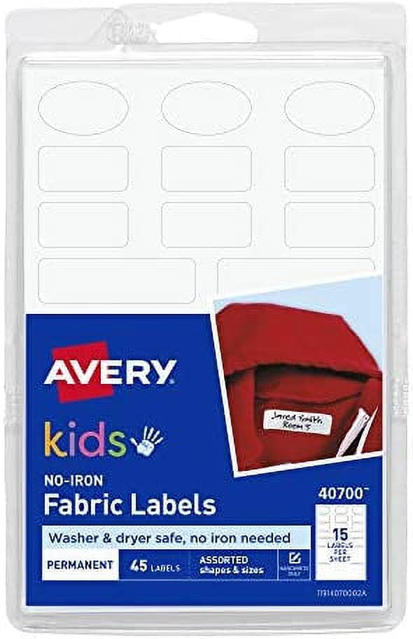 300 Pcs Clothing Labels No Iron Fabric Labels Washable Name Labels for Kids  Nursing Homes with 2 Pcs Permanent Fabric Markers Camp School Daycare