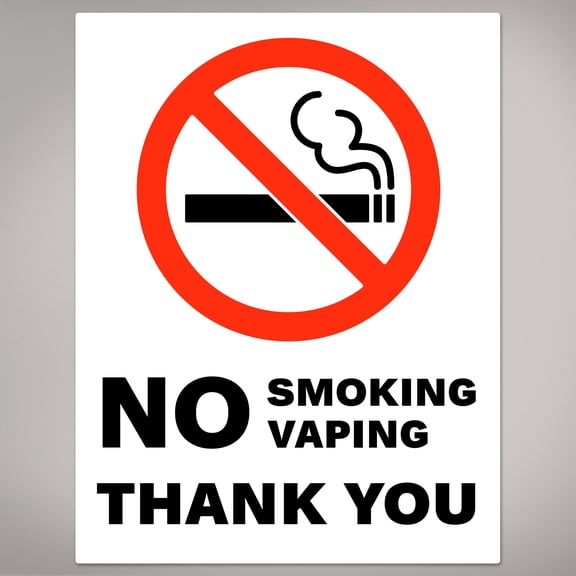 Avery No Smoking/Vaping Thank You Labels, 11" x 8.5", 5 Total