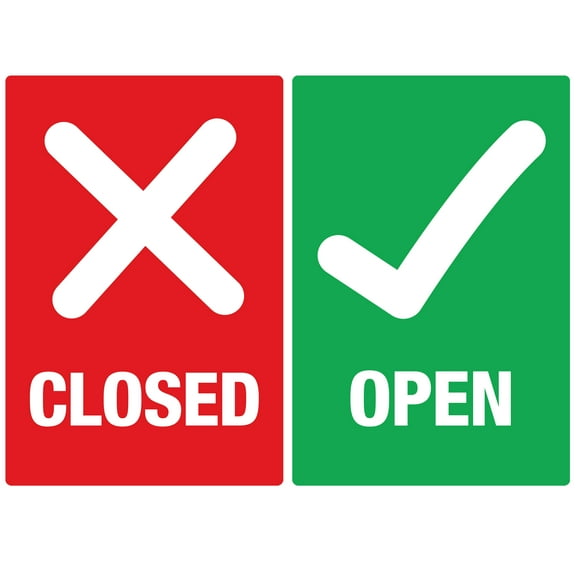 Avery "Open/Closed" Green & Red Surface Safe Durable ID Preprinted Table and Chair Decals, 4" x 6", 10 Removable Decals (83070)