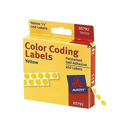 Avery Permanent Color Coding Labels, 1/4" Round, Pack of 450, Available in Multiple Colors