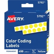 Avery Permanent Color Coding Labels, 1/4" Round, Pack of 450, Available in Multiple Colors