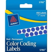 AVERY G Avery Permanent Self-Adhesive Round Color-Coding Labels, 1/4" dia, Dark Blue, 450/Pack