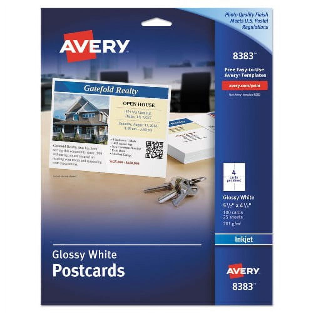 Glossy White Printable Postcards for Inkjet Printers