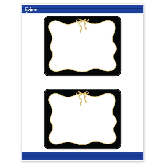 Avery Postcards, 4.25" x 5.5", Black with Gold Bow Design, Matte