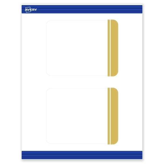 Avery Postcards, 4.25" x 5.5", Matte White, Double Dipped Gold Edge