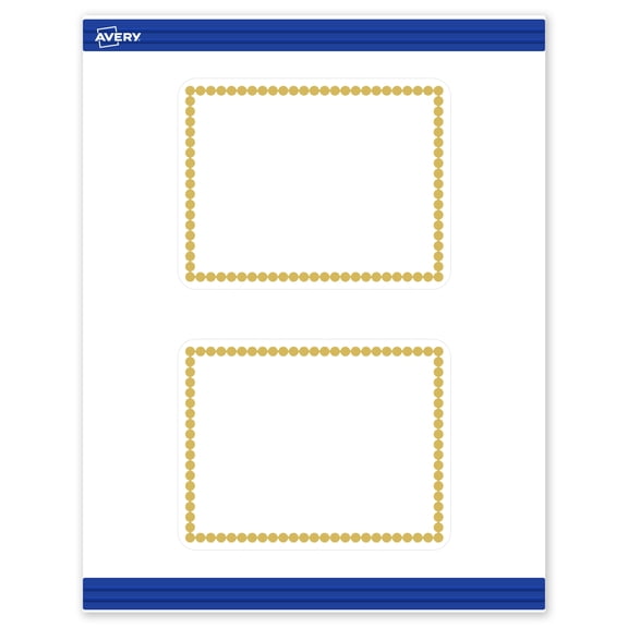 Avery Postcards, 4.25" x 5.5", Matte White, Gold Beads