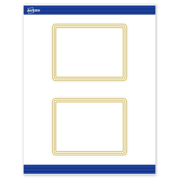 Avery Postcards, 4.25" x 5.5", Matte White, Multi-Lined Gold Border