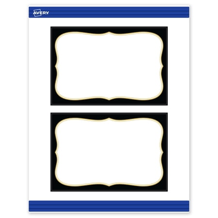 Avery Postcards, 4" x 6", Black with Gold Flourish, Matte