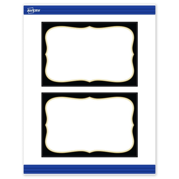 Avery Postcards, 4" x 6", Black with Gold Flourish, Matte