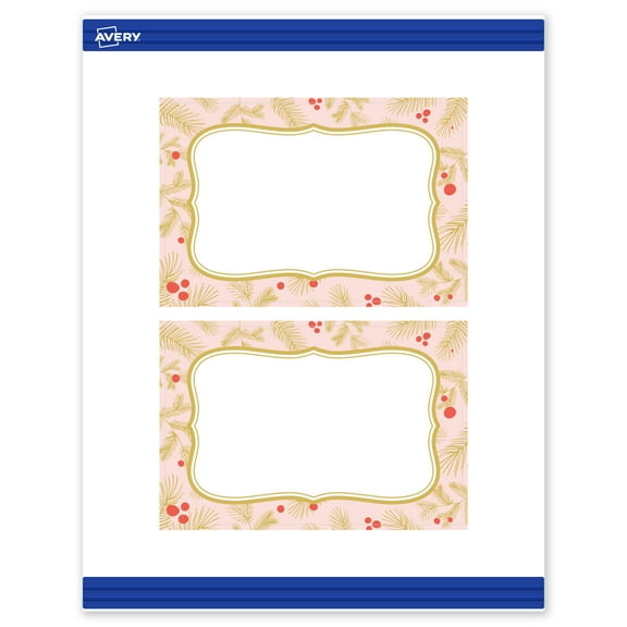 Avery Postcards, 4" x 6", Gold-Pink Berries, Matte, 20ct