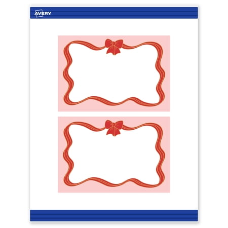 Avery® Postcards, 4" x 6", Gold-Pink Bow, Matte, 20ct