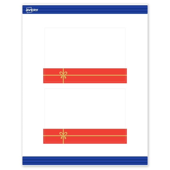 Avery Postcards, 4" x 6", Gold-Red Gift, Matte, 20ct