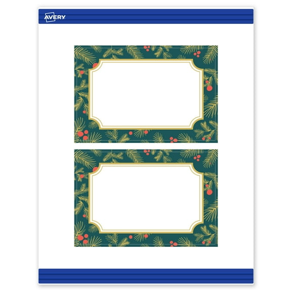 Avery Postcards, 4" x 6", Gold-Teal Berries, Matte, 20ct