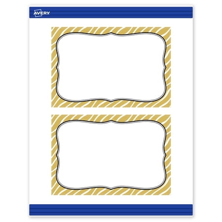 Avery Postcards, 4" x 6", Gold Zebra Pattern Design, Matte