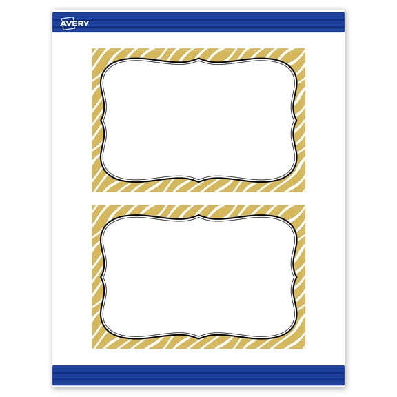 Avery Postcards, 4" x 6", Gold Zebra Pattern Design, Matte