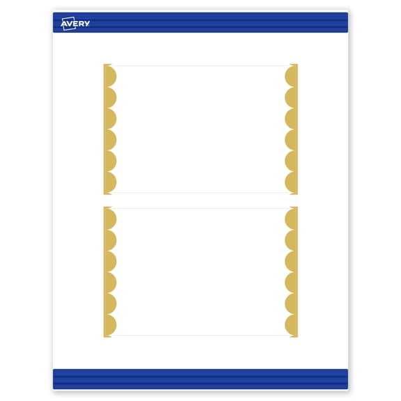 Avery Postcards, 4" x 6", Matte White, Gold Dots Edge