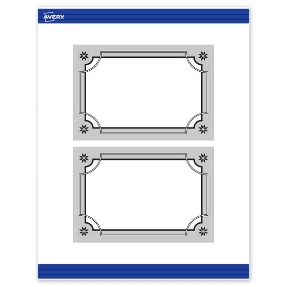Avery Postcards, 4" x 6", Matte White, Silver/Black Frame