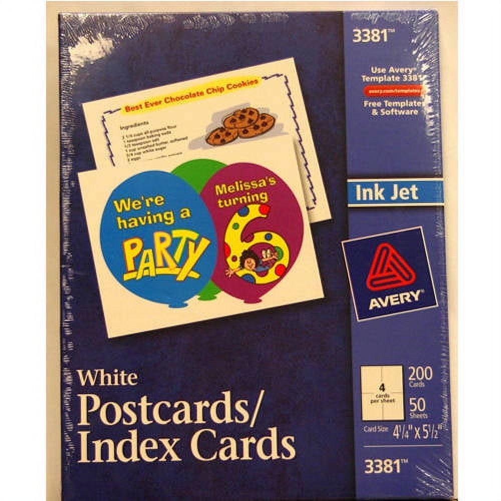 Avery Postcards / Index Cards, White, 200Pack