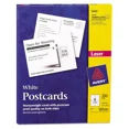 Avery Postcards for Laser Printers 4 1/4 x 5 1/2 Uncoated White 4/Sheet