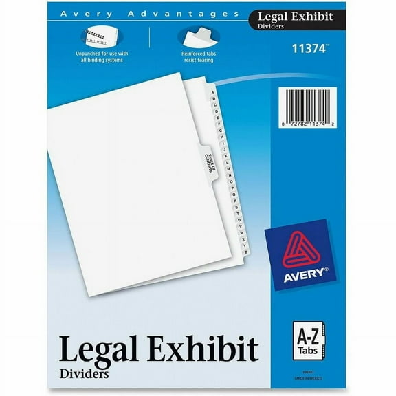 Avery Premium Collated Legal Dividers Avery Style, Letter Size, "A-Z" Table of Contents Tab Set (11374)