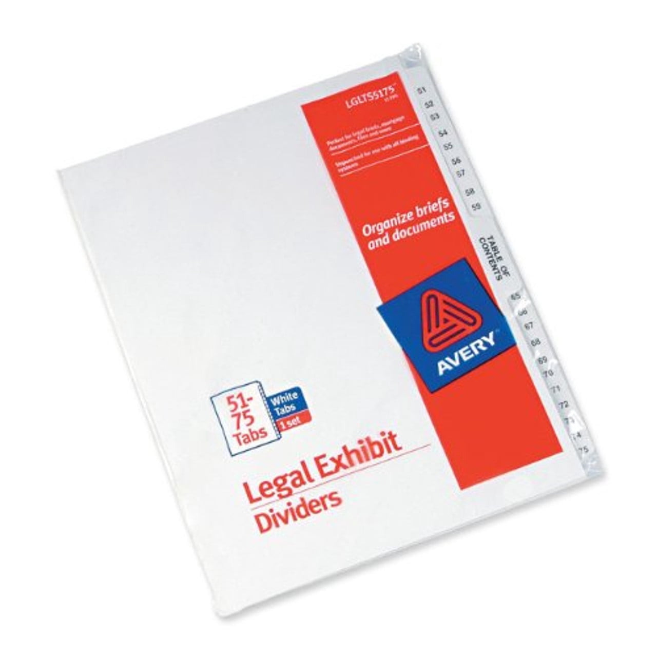 Avery Premium Collated Legal Exhibit Divider - Printed51 - 75 - 26 Tab ...