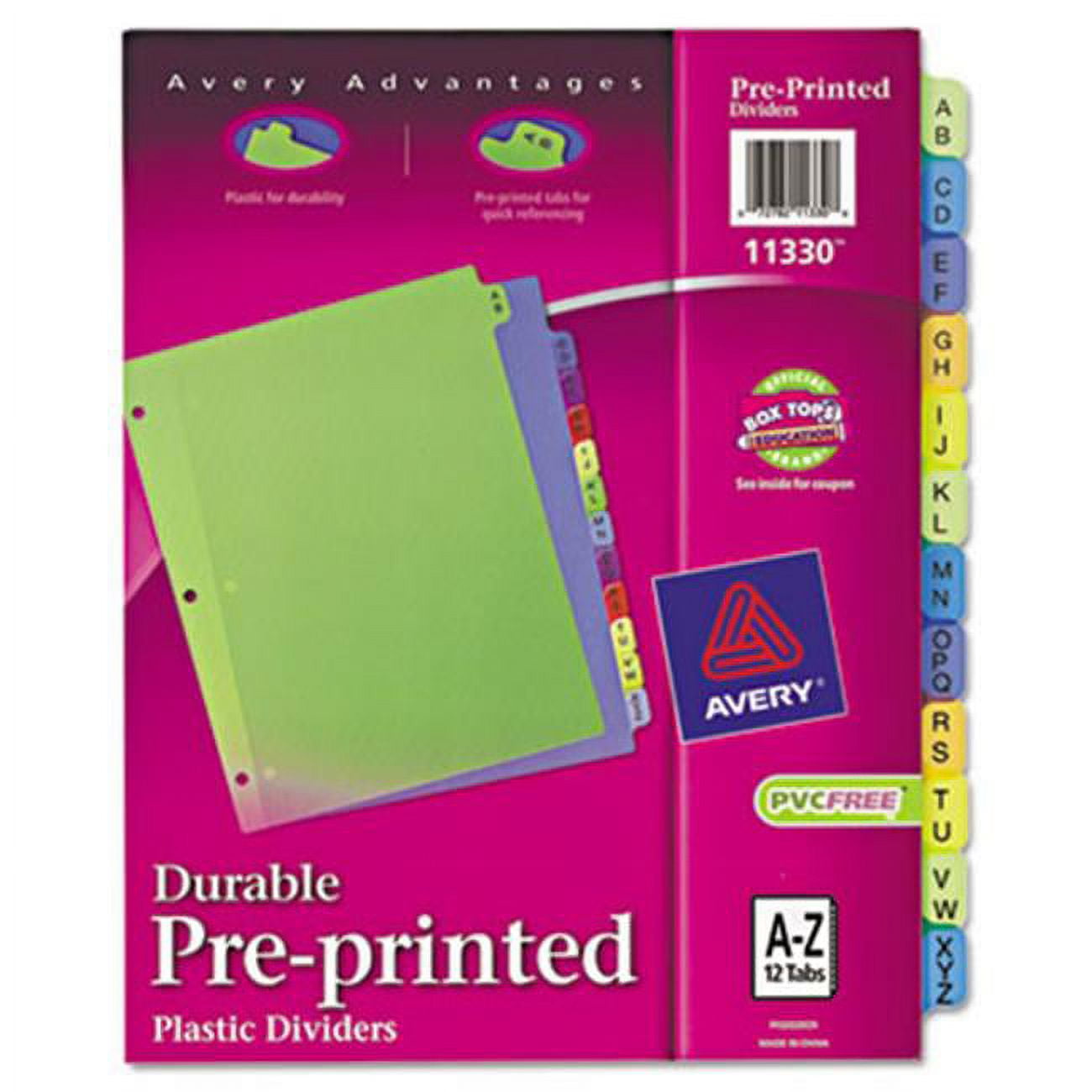 Avery Preprinted Plastic Dividers 11x8.5 AZ Assorted