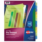 Avery Preprinted Plastic Dividers, 12-Tab Set, A-Z, Multicolor (11330)