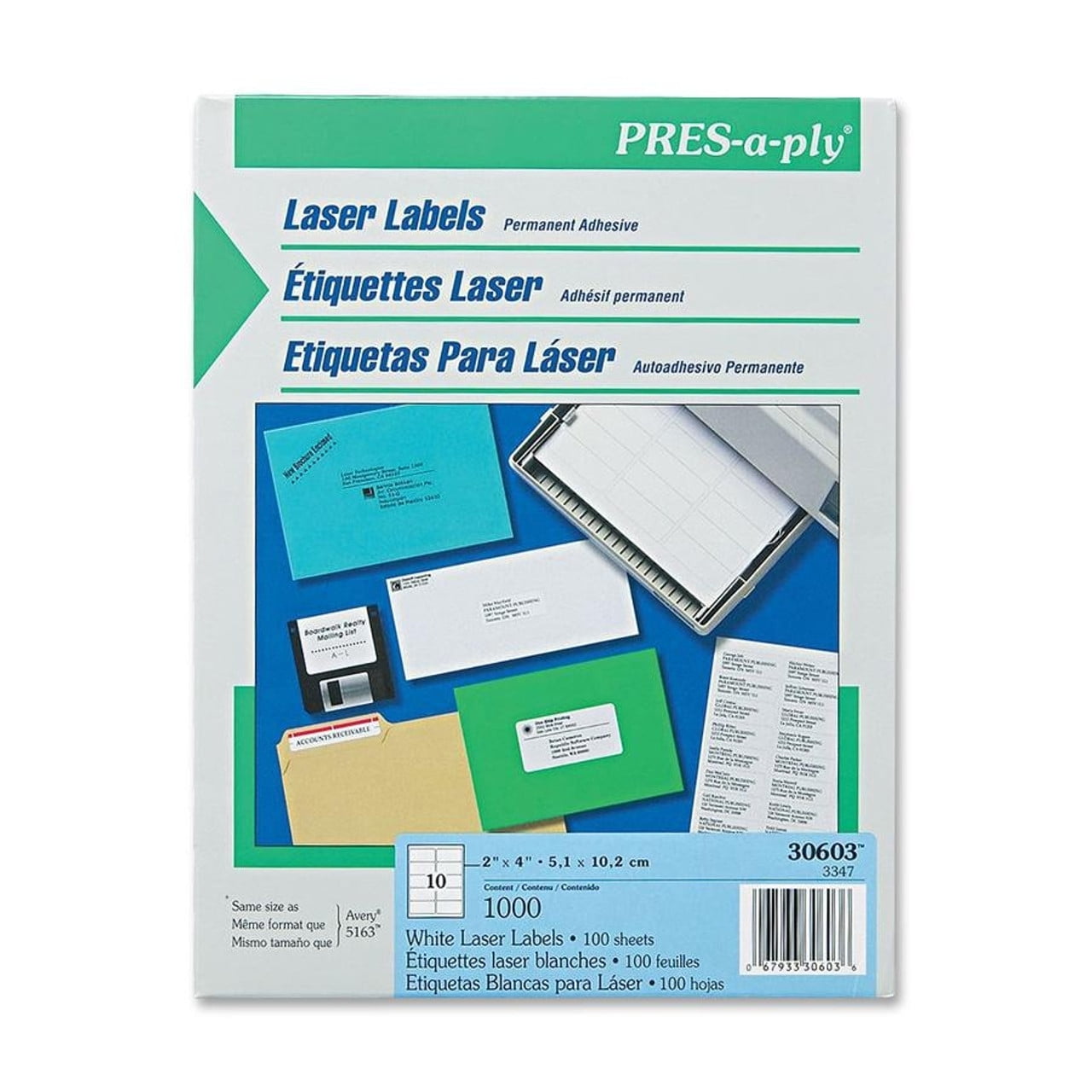 Avery Pres-a-ply Standard Shipping Label - 2" Width X 4" Length - 1000 ...