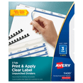 thumbnail image 1 of Avery® Print & Apply Clear Label Dividers With Index Maker® Easy Apply™ Printable Label Strip And White Tabs, 3-Tab, Box Of 5 Sets, 1 of 7