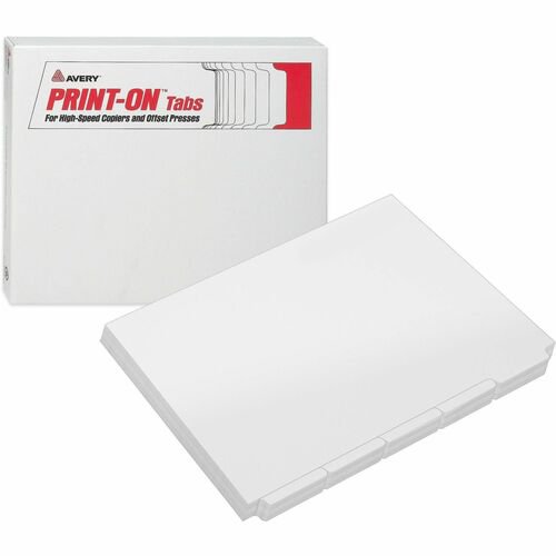 Avery Print-On Tabs for High-Speed Copiers and Offset Presses, 5 Tabs, 150 Print-on Tab(s) (20405) | 10 Boxes