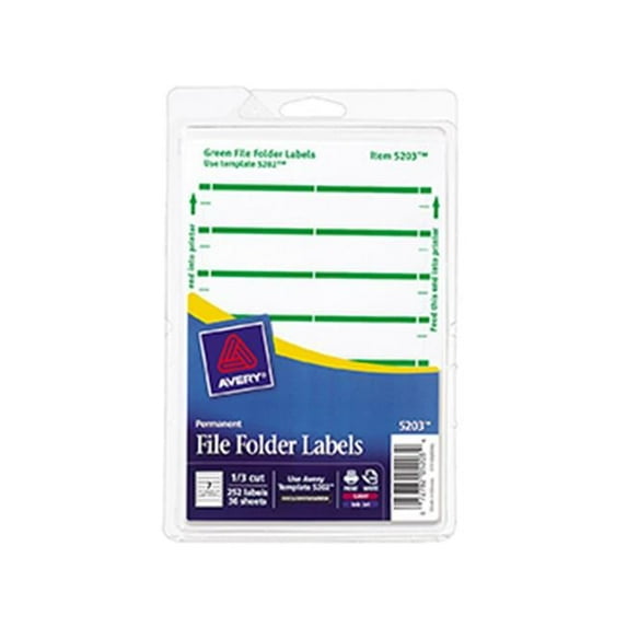 Avery Print Or Write Green File Folder Labels