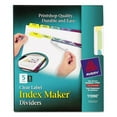 thumbnail image 1 of Avery Print and Apply Index Maker Clear Label Dividers, 5 Color Tabs, Letter, 25 Sets (11992), 1 of 3
