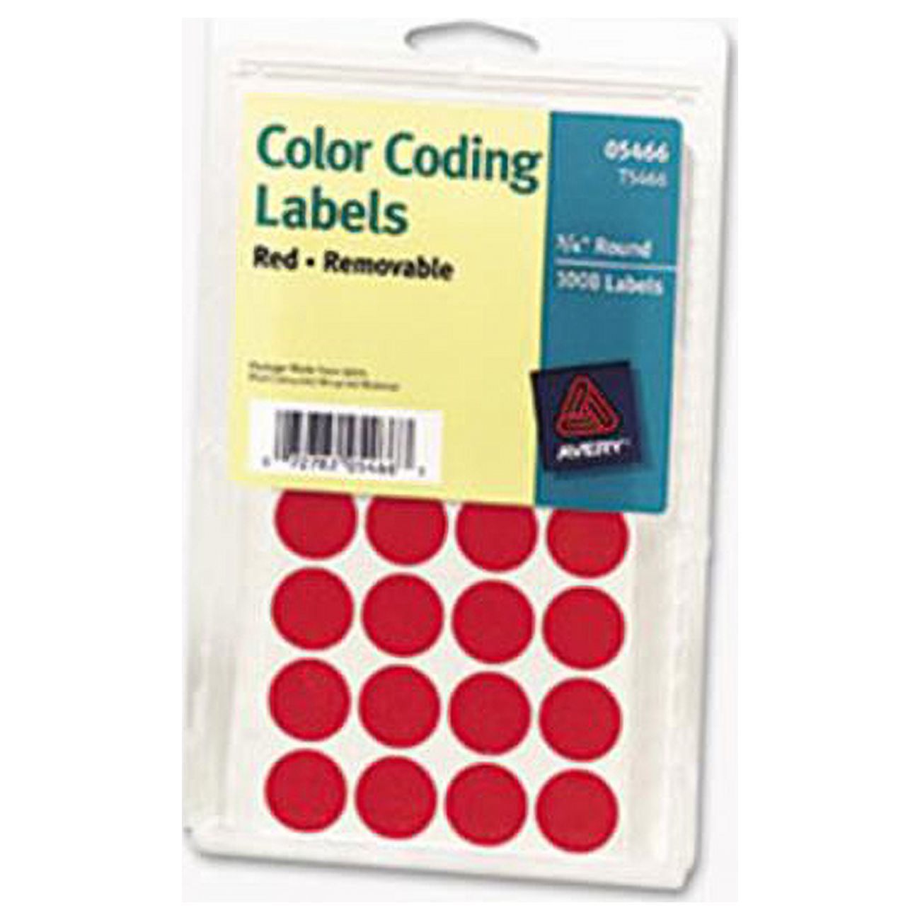 Avery Print or Write Removable ColorCoding Labels 3/4in dia Red